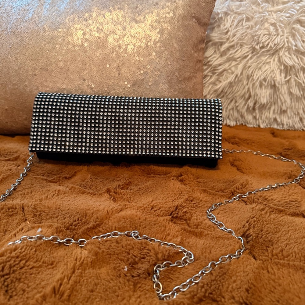 Black Rhinestone Party Purse